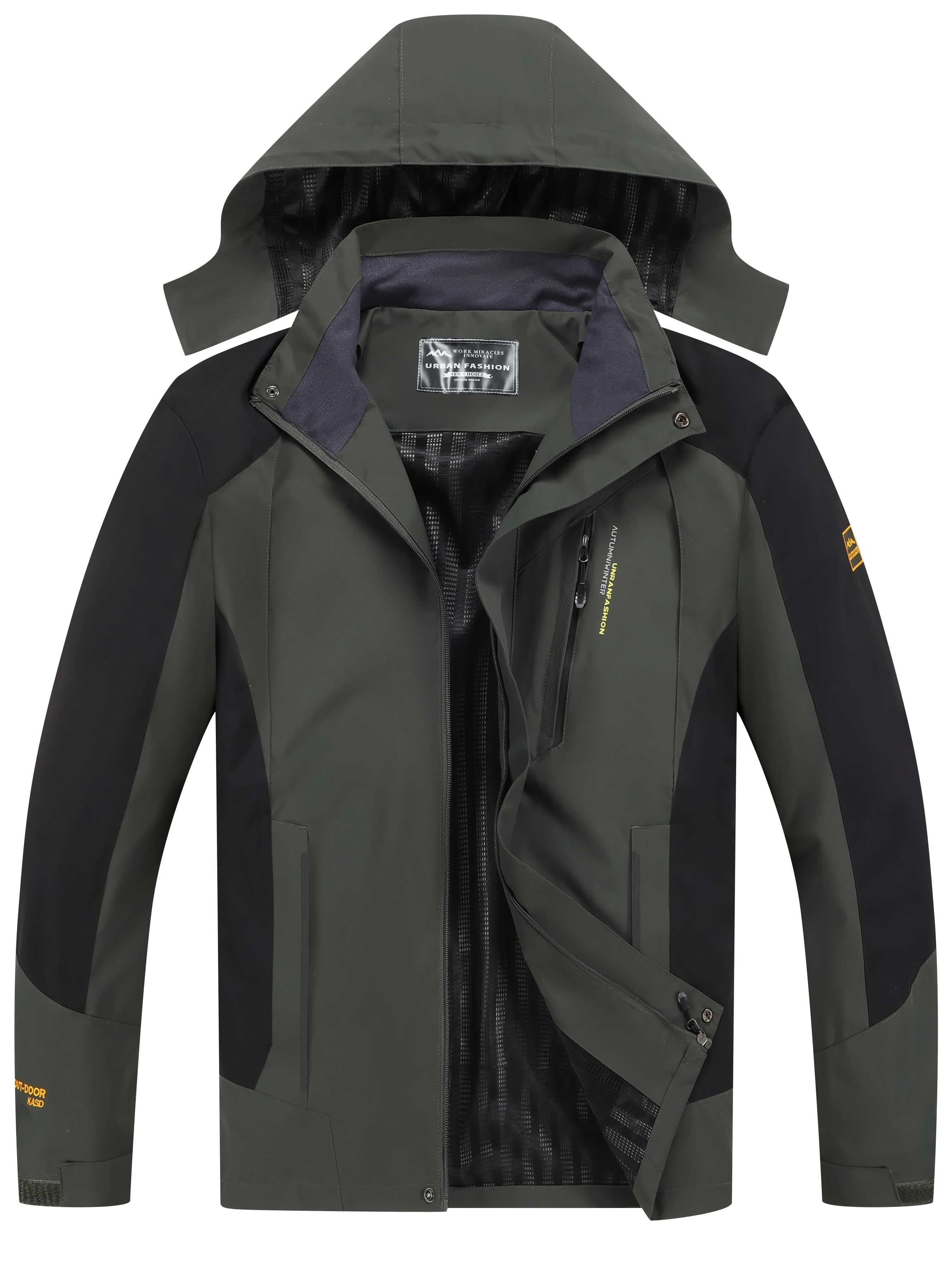 Reflective Running Jacket - Мужская водонепроницаемая походная куртка большого размера,